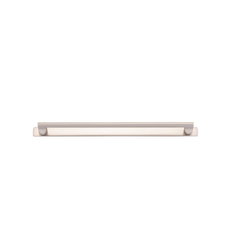 Iver Baltimore cabinet pull with backplate, architectural hardware featuring a sleek, modern design in polished metal finish.