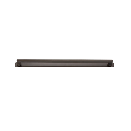 Iver Baltimore Cabinet Pull with backplate, architectural hardware, showcasing a sleek metal handle on a cabinet.