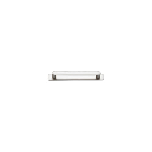 Cabinet Pull Osaka Satin Nickel L175xW15xP33mm BD15mm CTC160mm With Backplate W205xH24mm T3mm in Satin Nickel