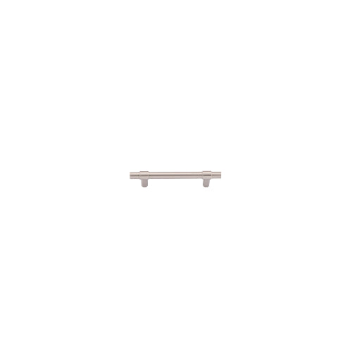 Iver Helsinki cabinet pull in brushed nickel, sleek modern hardware for kitchen or furniture cabinetry.