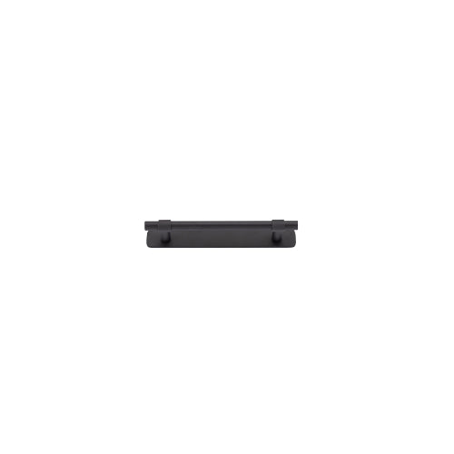 Iver Helsinki cabinet pull with backplate, modern black hardware for kitchen or bathroom cabinets, sleek and stylish design.