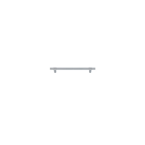 Iver Helsinki cabinet pull handle in matte black with sleek, modern design on a wooden cabinet.