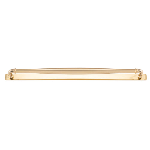 Cabinet Pull Sarlat Polished Brass L144xP46mm BD16mm CTC128mm With Backplate W173xH24mm T3mm in Polished Brass