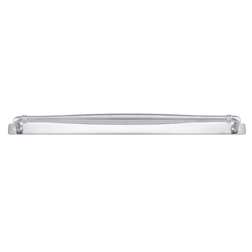 Cabinet Pull Sarlat Brushed Chrome L144xP46mm BD16mm CTC128mm With Backplate W173xH24mm T3mm in Brushed Chrome