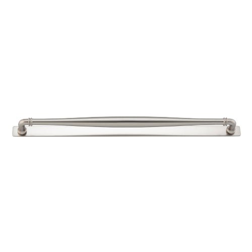Cabinet Pull Sarlat Satin Nickel L144xP46mm BD16mm CTC128mm With Backplate W173xH24mm T3mm in Satin Nickel
