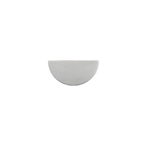 Iver Osaka half moon lip cabinet pull showing sleek architectural hardware with a polished metal finish.
