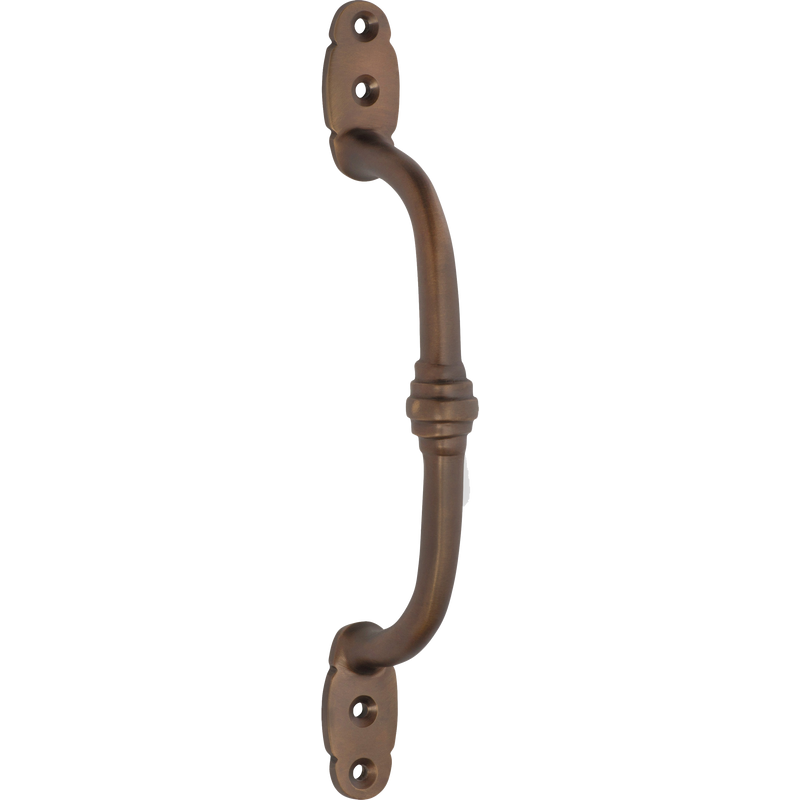 Pull Handle Offset Banded Antique Brass H180xP41mm in Antique Brass