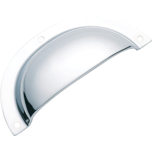 Drawer Pull Sheet Brass Classic Chrome Plated H40xL97mm in Chrome Plated
