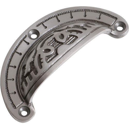 Drawer Pull Ornate Iron Polished Metal H40xL100mm in Iron Polished Metal