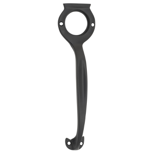 Pull Handle Cylinder Hole Matt Black H185xW50xP28mm in Matt Black