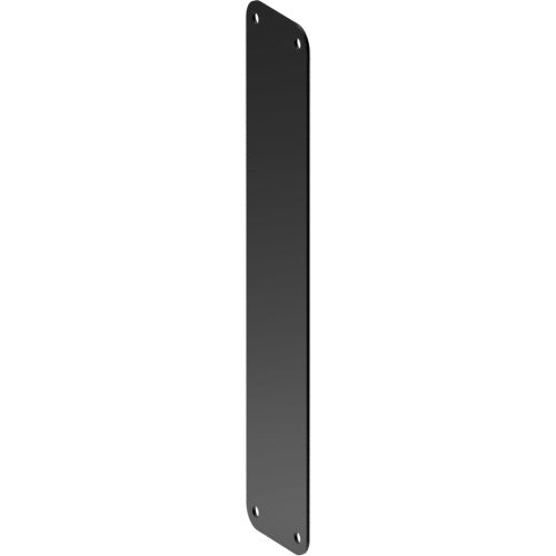 Radius Corner Push Plate, Visible Fix (300mm x 75mm x 2mm) in Black Teflon
