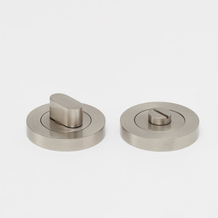 Lo & Co Interiors Privacy Set featuring architectural hardware with sleek design and brushed nickel finish.