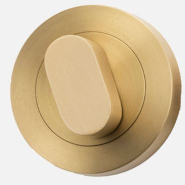 Privacy Turn Oval Concealed Fix Round Brushed Gold PVD D52xP23mm in Satin Brass PVD