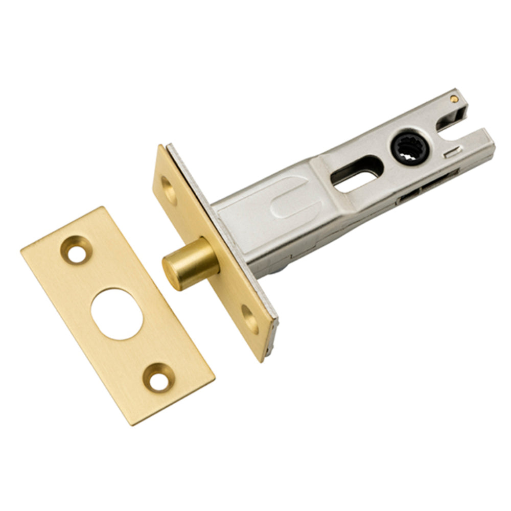 Privacy Bolt Round Bolt Brushed Gold PVD Backset 60mm in Brushed Gold PVD