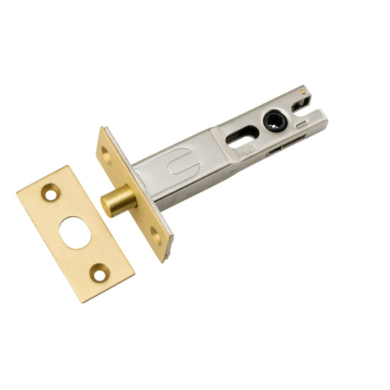 Privacy Bolt Round Bolt Brushed Gold PVD Backset 70mm in Brushed Gold PVD