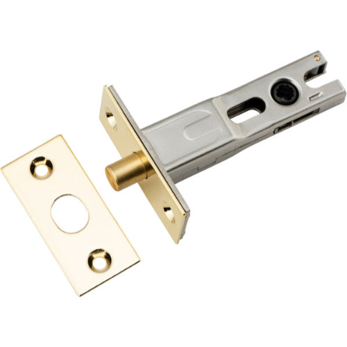 Privacy Bolt Round Bolt Polished Brass Backset 60mm in Polished Brass