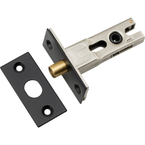 Privacy Bolt Round Bolt Matt Black Backset 45mm in Matt Black