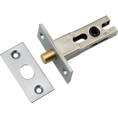 Iver Privacy Bolt Round architectural hardware in polished metal with a sleek round design, mounted on a door for privacy.