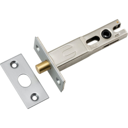 Privacy Bolt Round Bolt Brushed Chrome Backset 70mm in Brushed Chrome