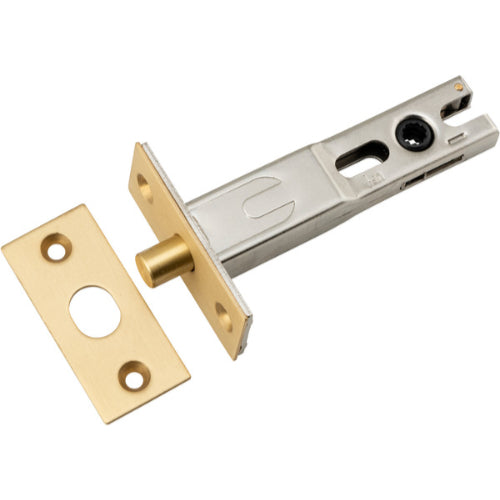 Privacy Bolt Round Bolt Brushed Brass Backset 70mm in Brushed Brass