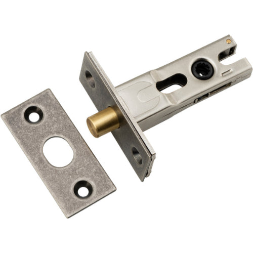 Iver Privacy Bolt Round architectural hardware in black finish, showing a close-up of the round privacy bolt on a door.
