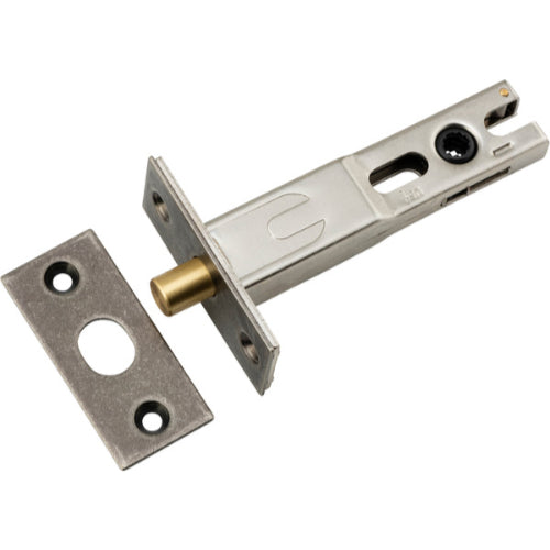 Iver Privacy Bolt Round architectural hardware in matte black, showing a close-up of the round locking mechanism.