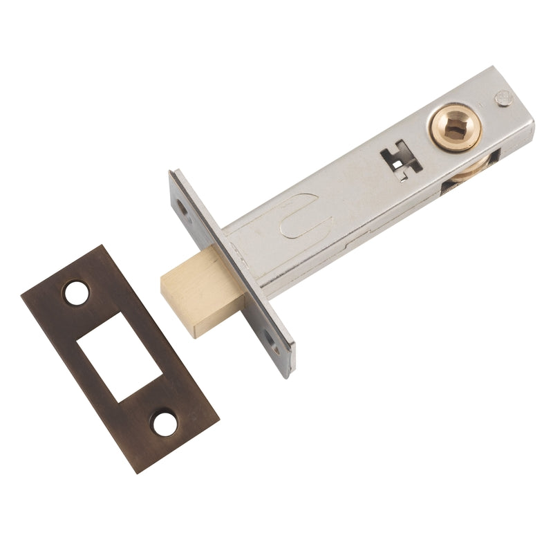 Privacy Bolt Antique Brass Backset 70mm in Antique Brass