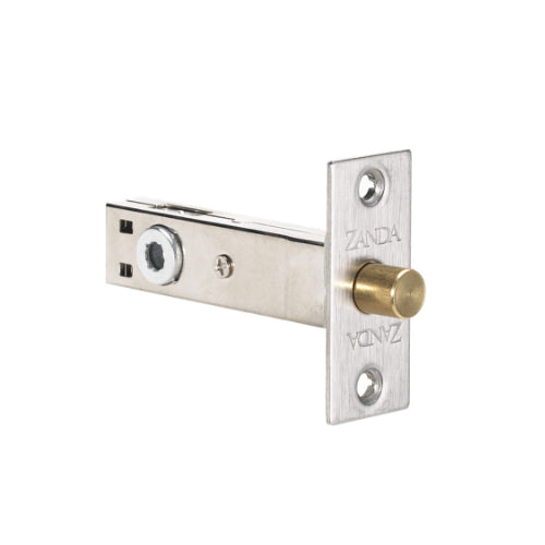 Zanda tubular privacy bolt for architectural hardware, featuring a sleek metal design and bronze finish.