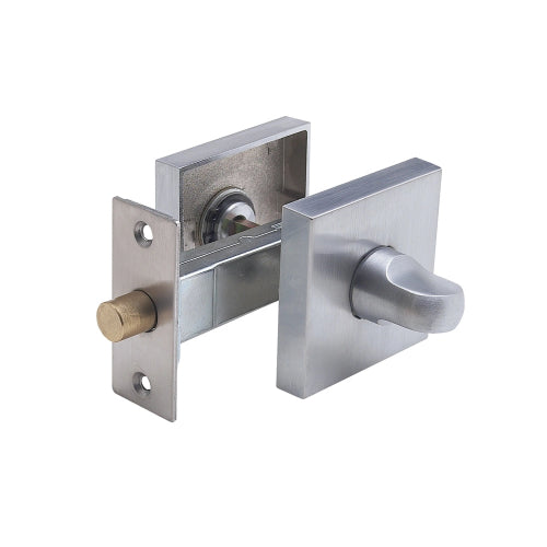 Zanda Square Privacy Kit for architectural hardware with brass finish, includes privacy latch and hardware components.