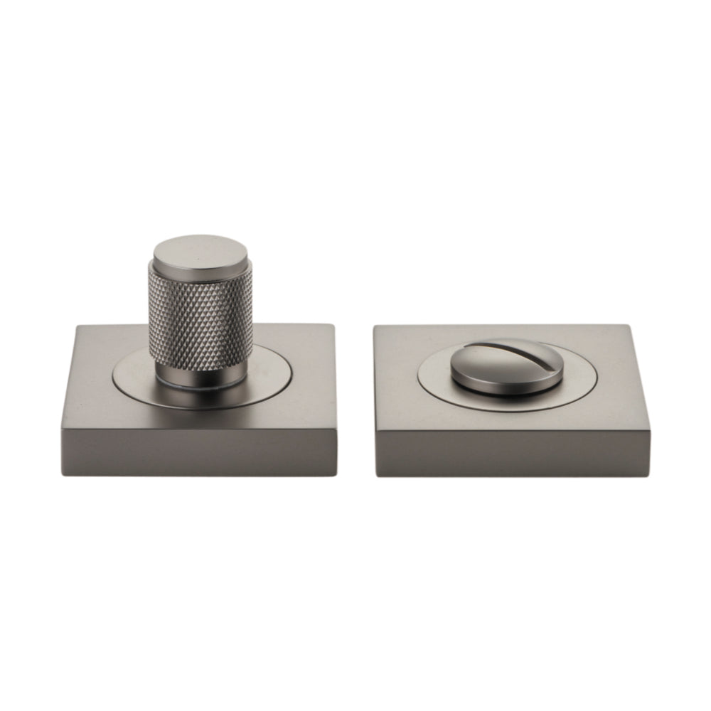 Privacy Turn Brunswick Concealed Fix Square Knurled Satin Nickel H52xW52xP10mm in Satin Nickel