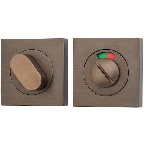 Iver Privacy Set with Indicator, square style, architectural hardware for doors, featuring a sleek finish and modern design.