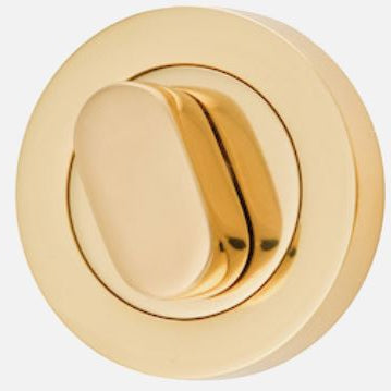 Privacy Turn Oval Concealed Fix Round Polished Brass D52xP23mm in Polished Brass
