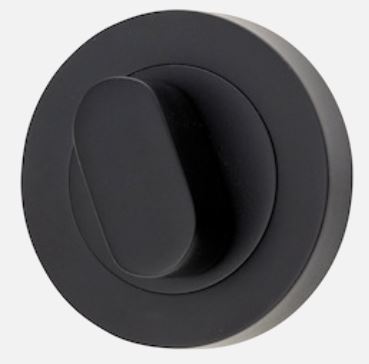 Privacy Turn Oval Concealed Fix Round Matt Black D52xP23mm in Matt Black
