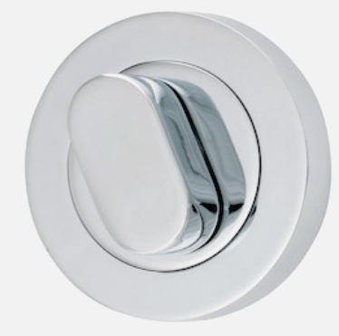 Privacy Turn Oval Concealed Fix Round Polished Chrome D52xP23mm in Polished Chrome