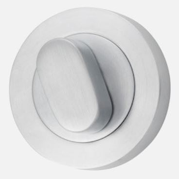 Privacy Turn Oval Concealed Fix Round Brushed Chrome D52xP23mm in Brushed Chrome