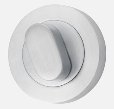 Privacy Turn Oval Concealed Fix Round Brushed Chrome D52xP23mm in Brushed Chrome
