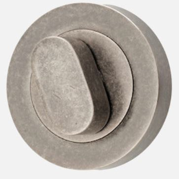 Privacy Turn Oval Concealed Fix Round Distressed Nickel D52xP23mm in Distressed Nickel
