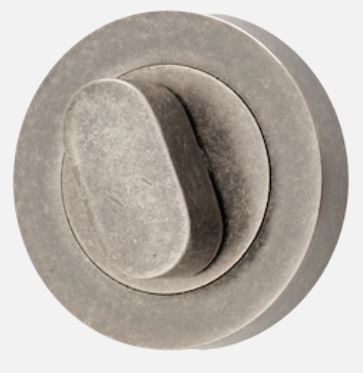 Privacy Turn Oval Concealed Fix Round Distressed Nickel D52xP23mm in Distressed Nickel