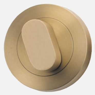 Privacy Turn Oval Concealed Fix Round Brushed Brass D52xP23mm in Brushed Brass