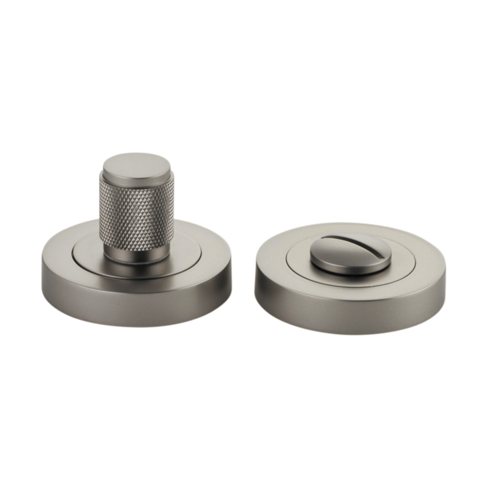 Privacy Turn Brunswick Concealed Fix Round Knurled Satin Nickel D52xP35mm in Satin Nickel