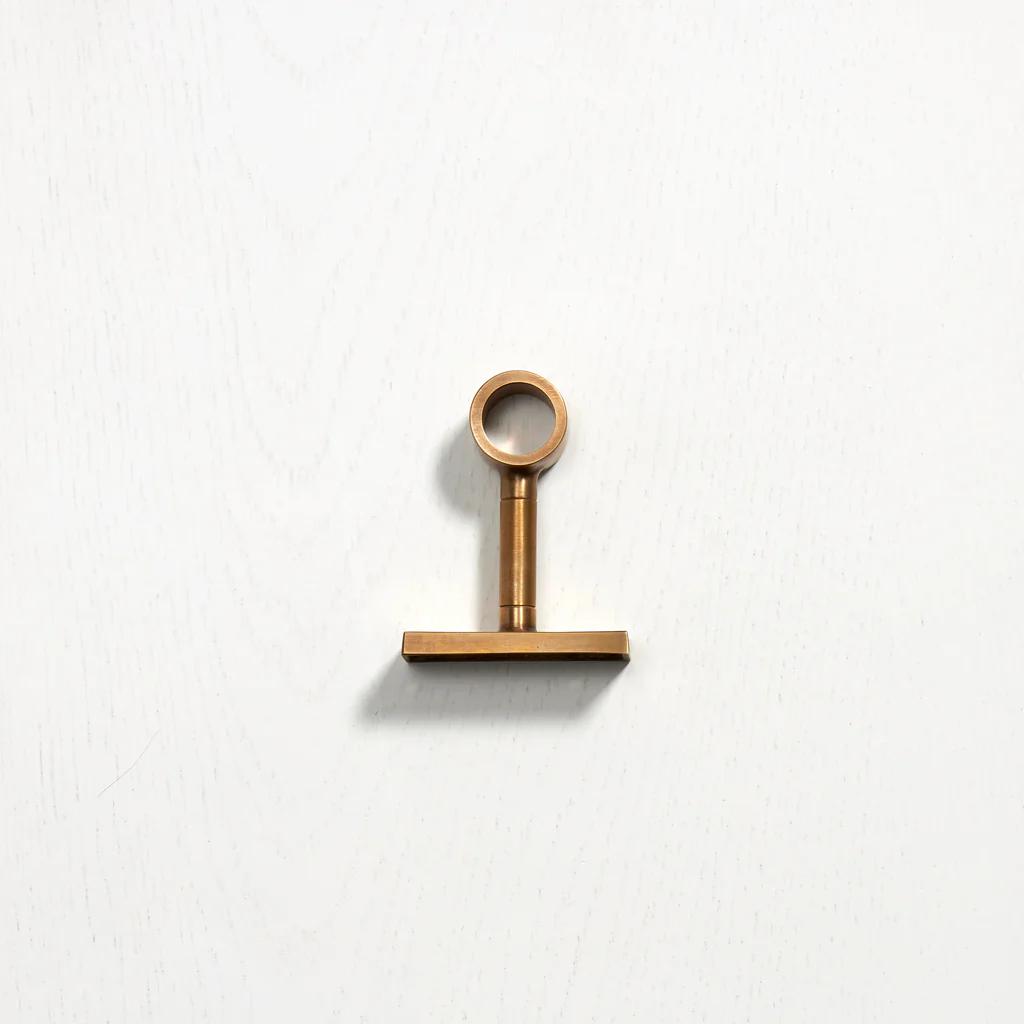 Utility Rail Middle Bracket - Acid Washed Brass in Acid Washed Brass