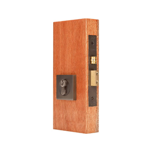 Zanda Square Roller Lock Kit for architectural hardware, featuring a green finish and modern design, visible in the image.