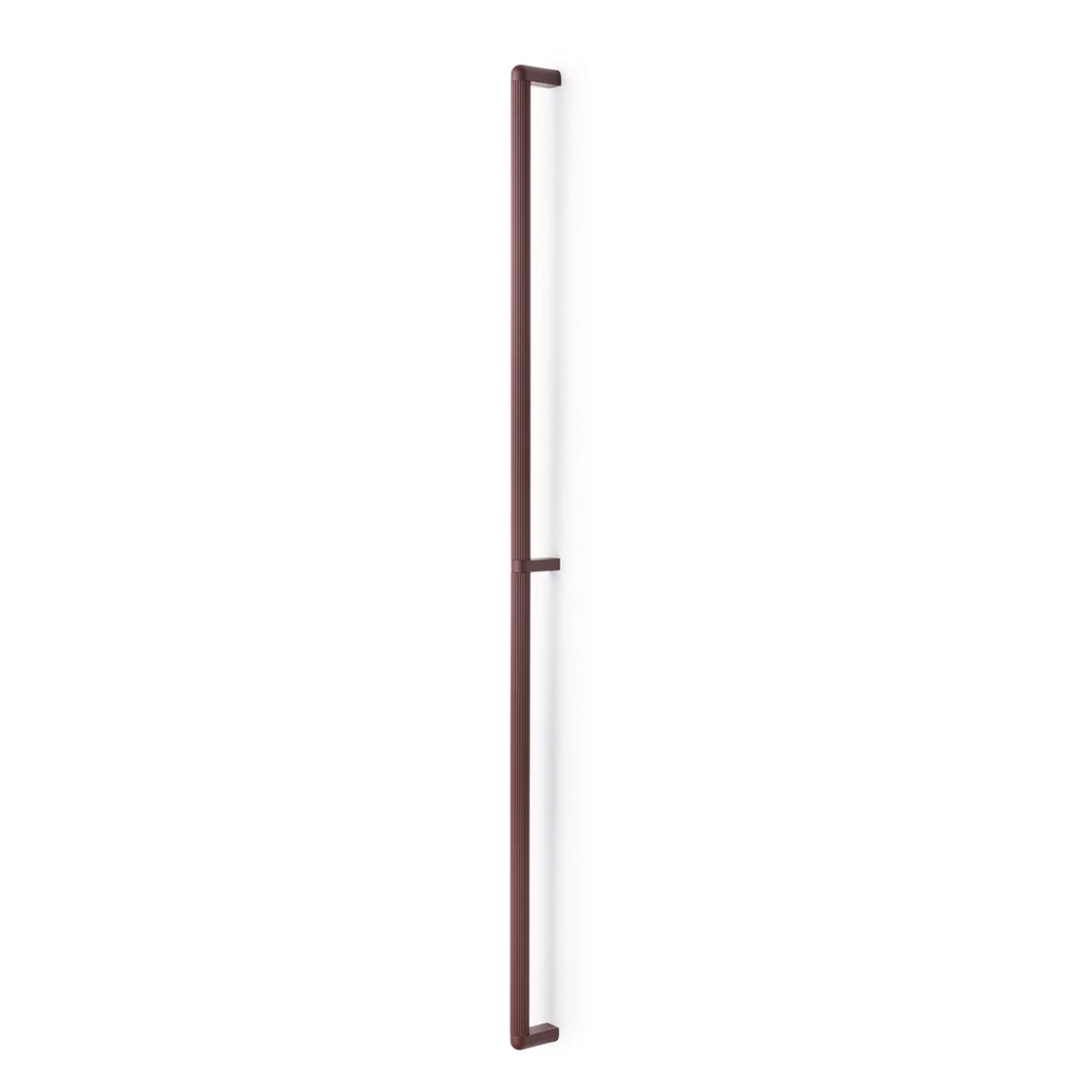 Large Momo RISS cabinet pull handle in brushed nickel finish, featuring a sleek, modern design for furniture or cabinetry.