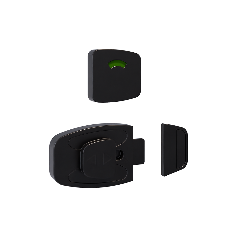 Sera Slide Lock and Indicator Set- Designer Black - With Screw Fixings in Designer Black