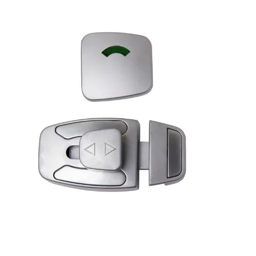 Sera Slide Lock and Indicator Set- Satin Chrome Plate - With Screw Fixings in Satin Chrome