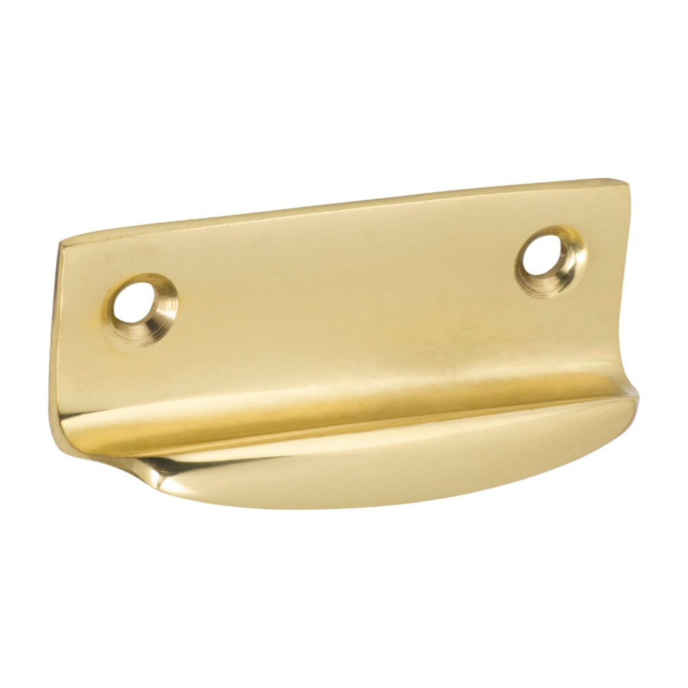 Sash Lift Bar Polished Brass H26xW63xP19mm in Polished Brass