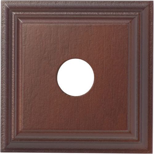 Tradco single switch and socket wood blocks with a classic profile, featuring natural wood finish and traditional design.