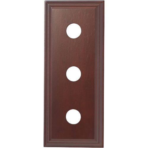 Tradco triple switch and socket wood blocks with classic profile, showcasing natural wood finish and traditional design.