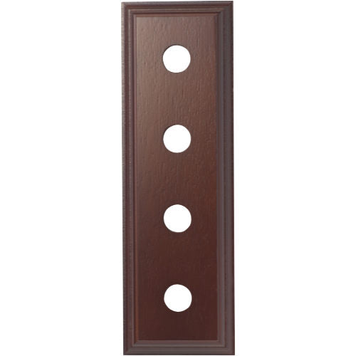 Tradco Quad switch and socket wood blocks in classic profile, featuring natural wood finish and detailed craftsmanship.