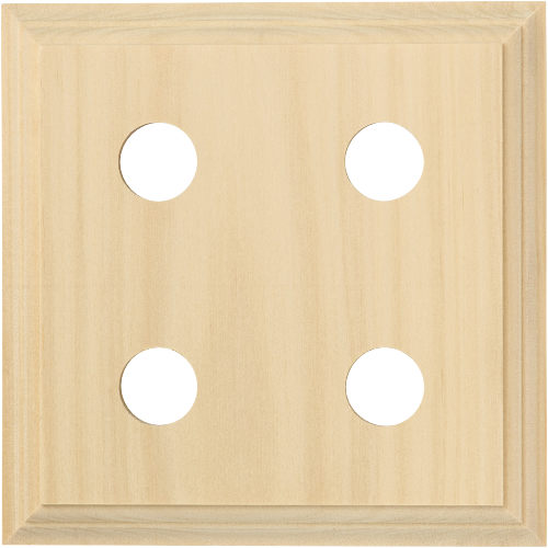 Tradco Quad switch and socket wood blocks with classic profile, showcasing natural wood finish and traditional design.
